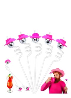 Excefore Mirror Disco Ball Straws 70s Disco Decorative Straws Plastic Stir Sticks Mini Disco Straw Decor for Dance Holiday Wedding Birthday Supply  - Image 1