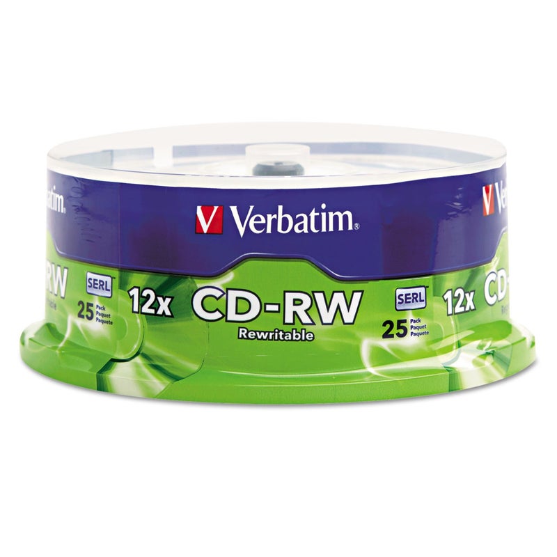 Verbatim CDRW 700MB 2X12X Rewritable Media Disc 25 Pack Spindle