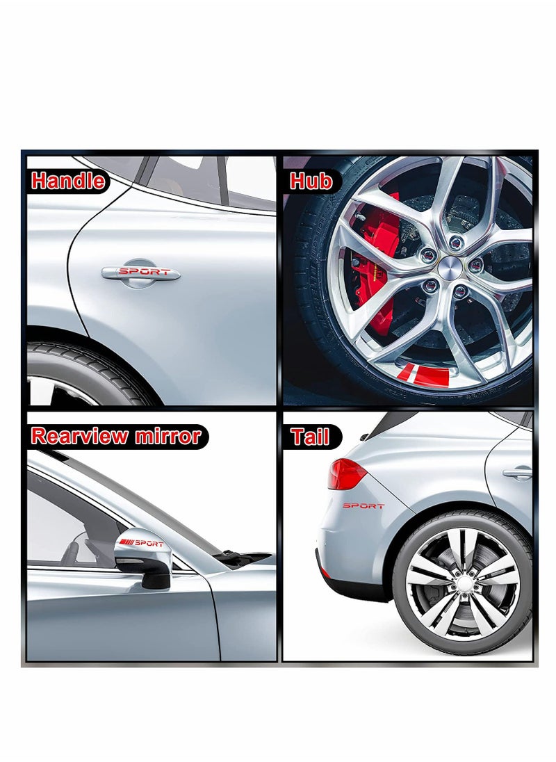 Generic Wheel Rim Decal Stripes Set, Reflective Stickers, Auto Racing Sport Logo Decals, Waterproof Wheel Stripe Car Rim Stripes for 18-21 Inch Wheels (12 PCS)  - Image 4