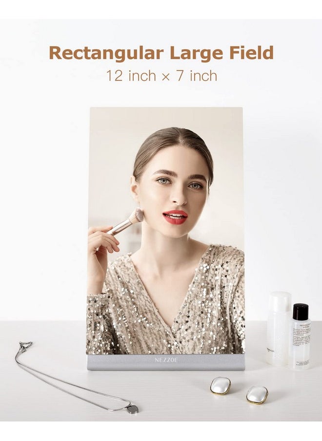 NEZZOE Modern Makeup Mirror 12 Length Aluminum Desk Mirror Vanity Mirror For Counter Bedroom Bathroom Dorm  - Image 2