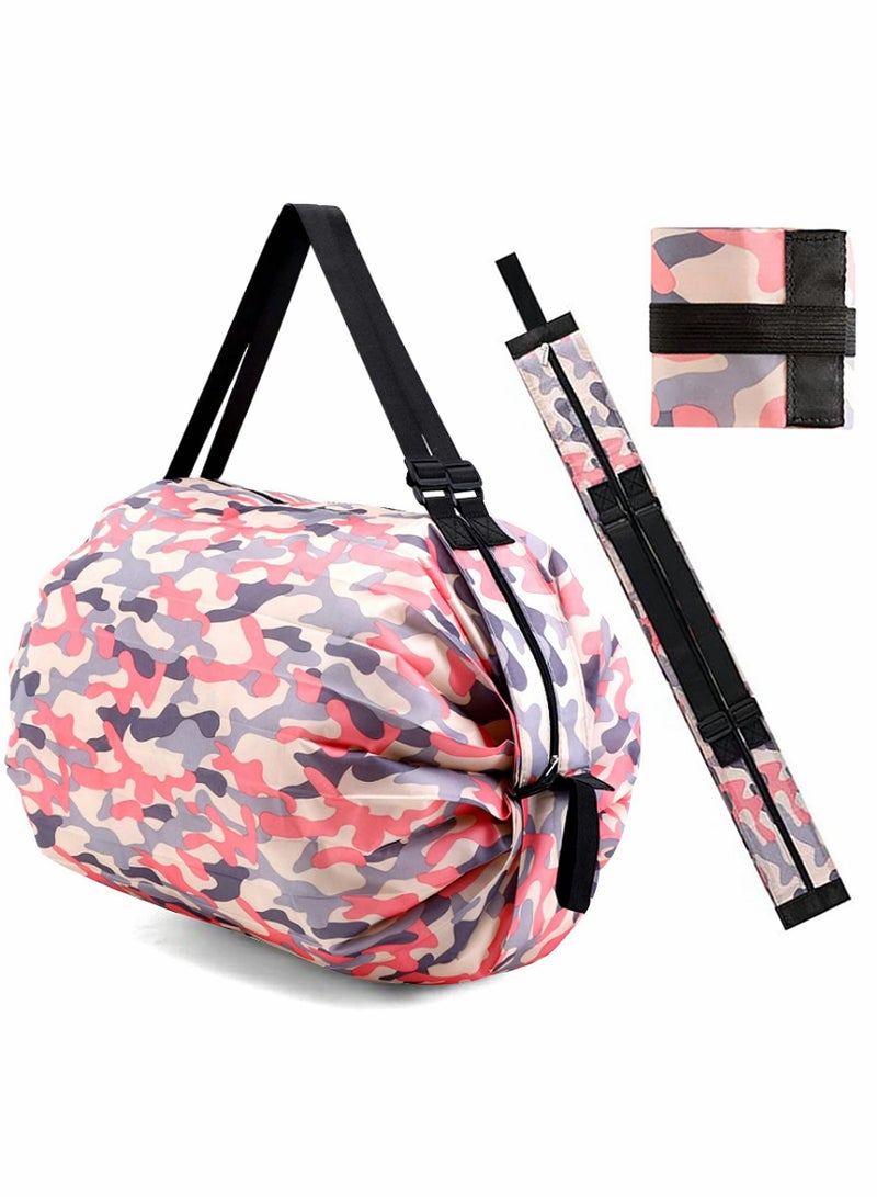 Excefore حقائب تسوق البقالة، حقيبة تسوق قابلة لإعادة الاستخدام، حقائب تسوق قابلة للطي، حقيبة تسوق كبيرة بسحاب لتسوق البقالة، نزهة، تخييم، صالة رياضية - Image 1