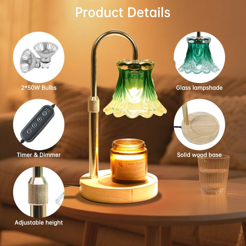 GEEZO Fragrance Candle Warmer Lampï¼ŒElectric Candle Warmer with Timer & Dimmerï¼ŒMom Christmas Birthday Gifts for Women, House Warming Gifts New Home Bedroom Decor - Image 2