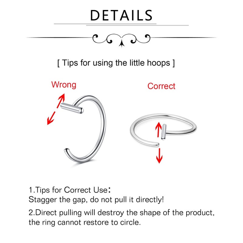 D.Bella Fake Lip Ring Faux Nose Piercing Ear Cuff Clip On Non Piercing Helix Cartilage Earrings Jewelry Adjustable For Women Men - Image 4