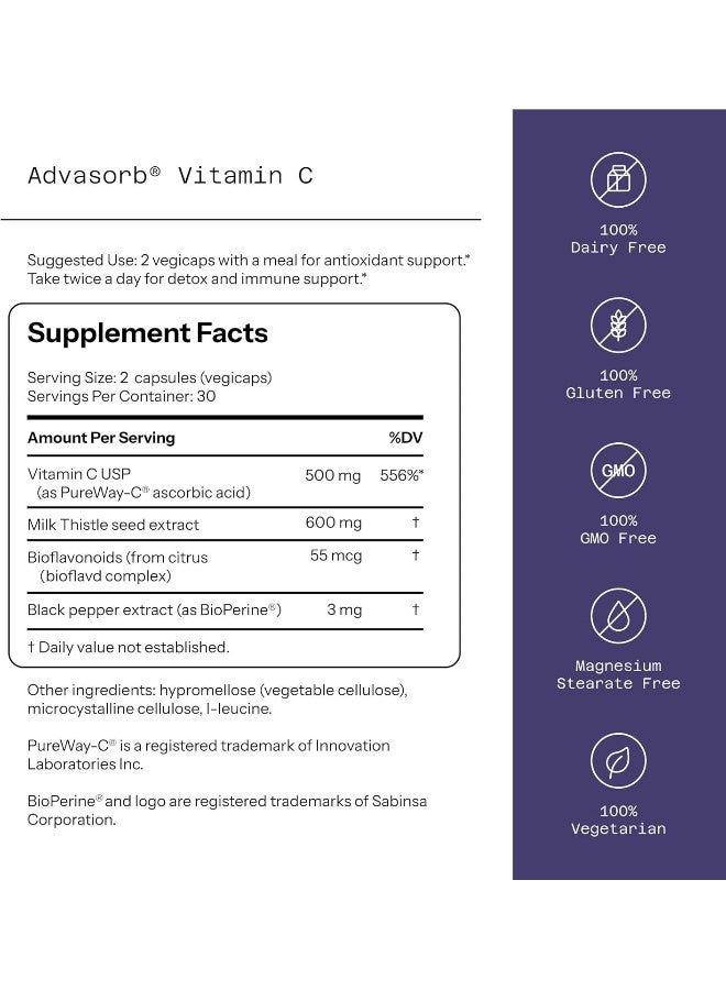 Quality of Life Vitamin C Supplement with Milk Thistle for Adults - Image 2