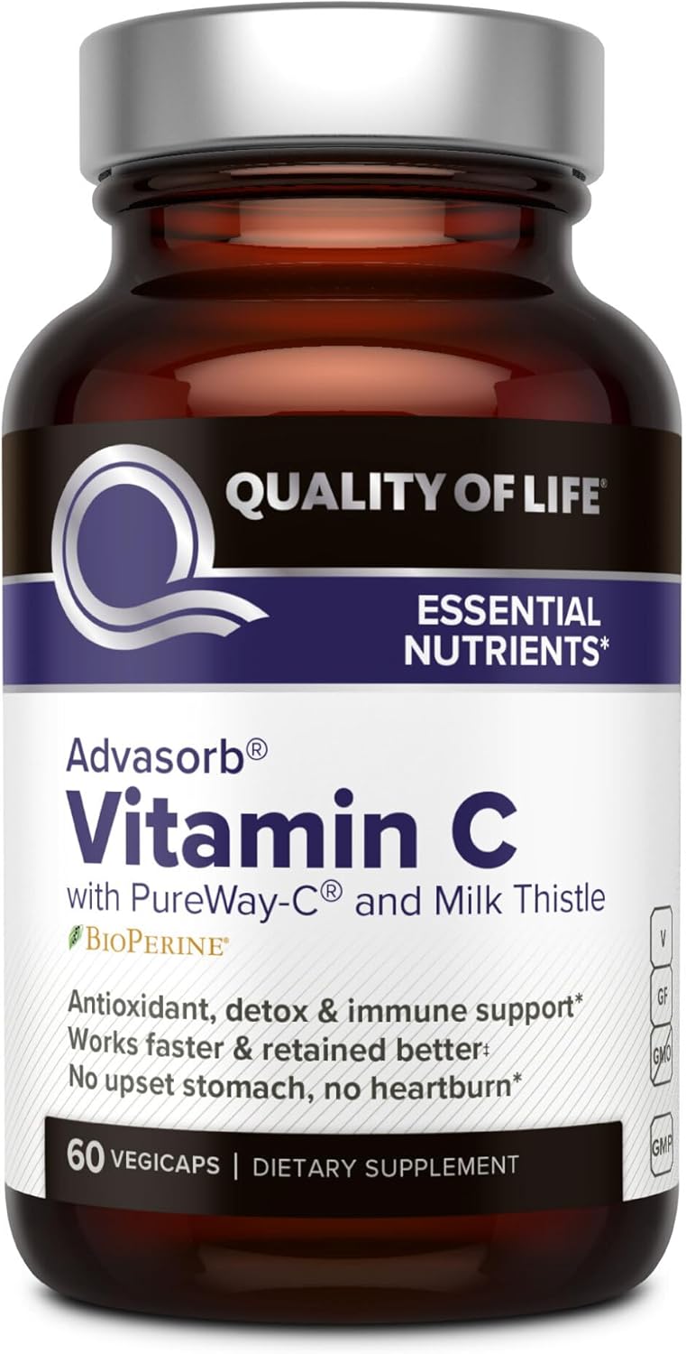 Quality of Life Vitamin C Supplement with Milk Thistle for Adults - Image 1