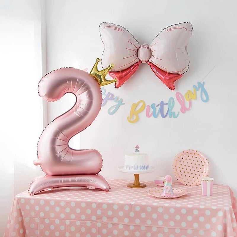 Yamibobo 42-Inch Pink Number 2 Balloon with Crown for 2nd Birthday Party Decoration - Image 5