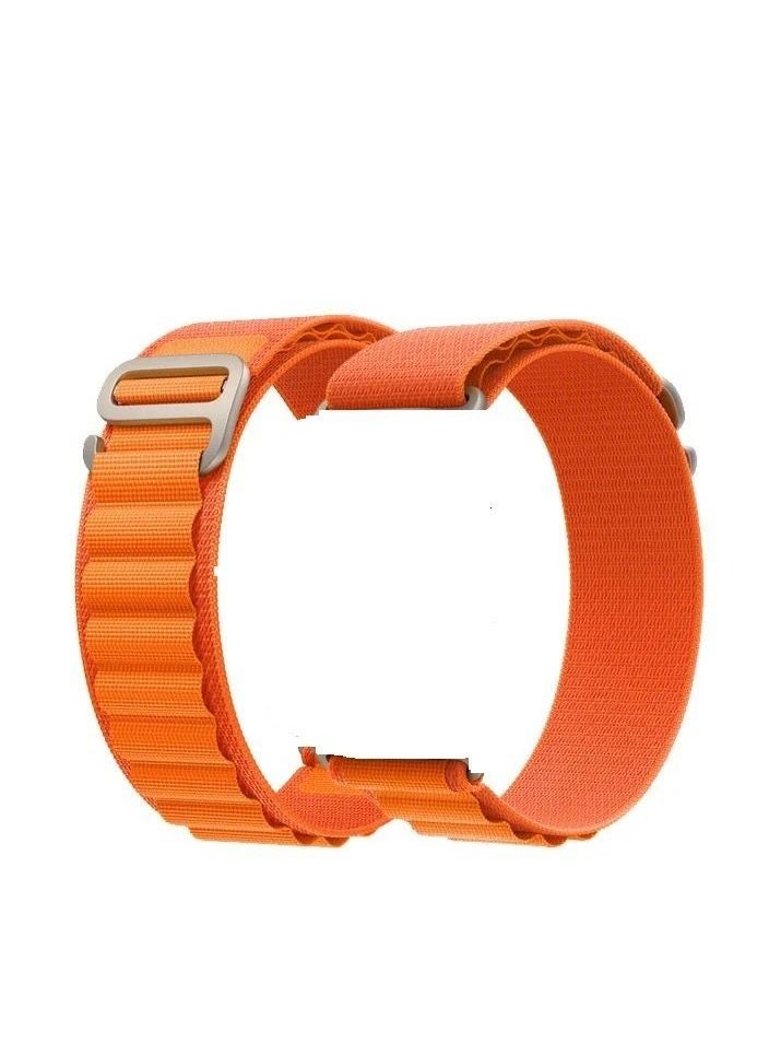 Alpine - Nylon Watch Band Compatible with Apple Watch 42mm/44mm/45mm/49mm Ladies and Mens, Adjustable Sport with Metal G-Hook Braided Strap for iWatch Ultra Series SE 8/7/6/5/4/3/2/1 Orange - Image 1