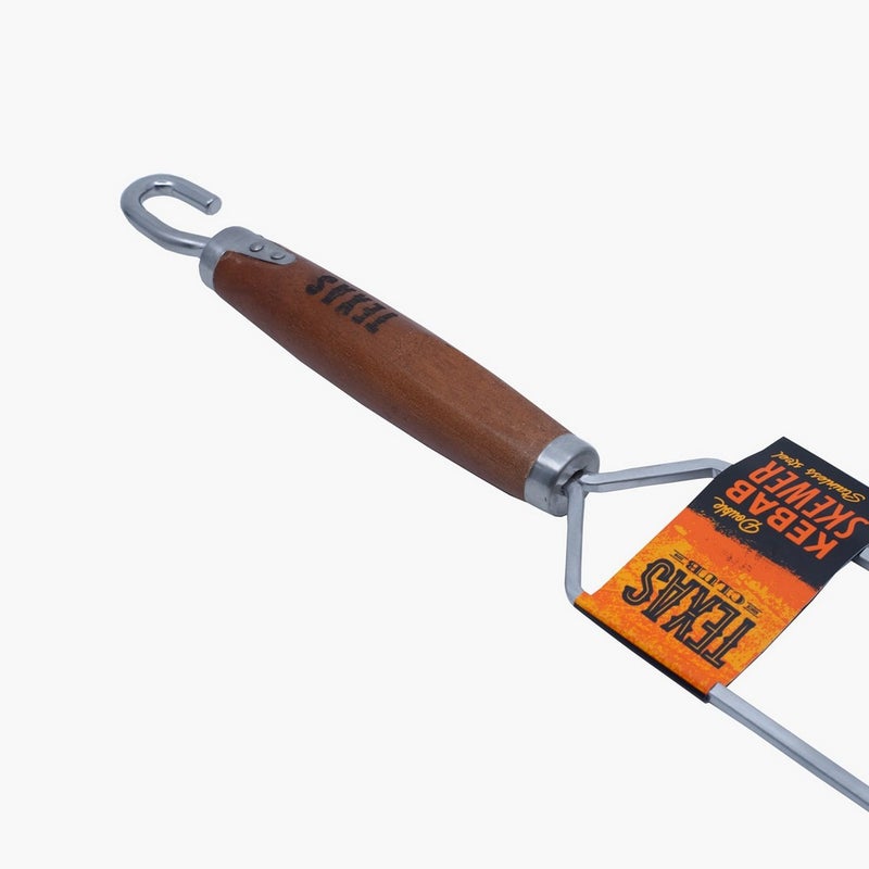 Texas Club سيخ الشواء المزدوج من تكساس كلوب مع مقبض - أداة شواء طويلة الأمد للشواء في الهواء الطلق وإكسسوارات التدخين - Image 2