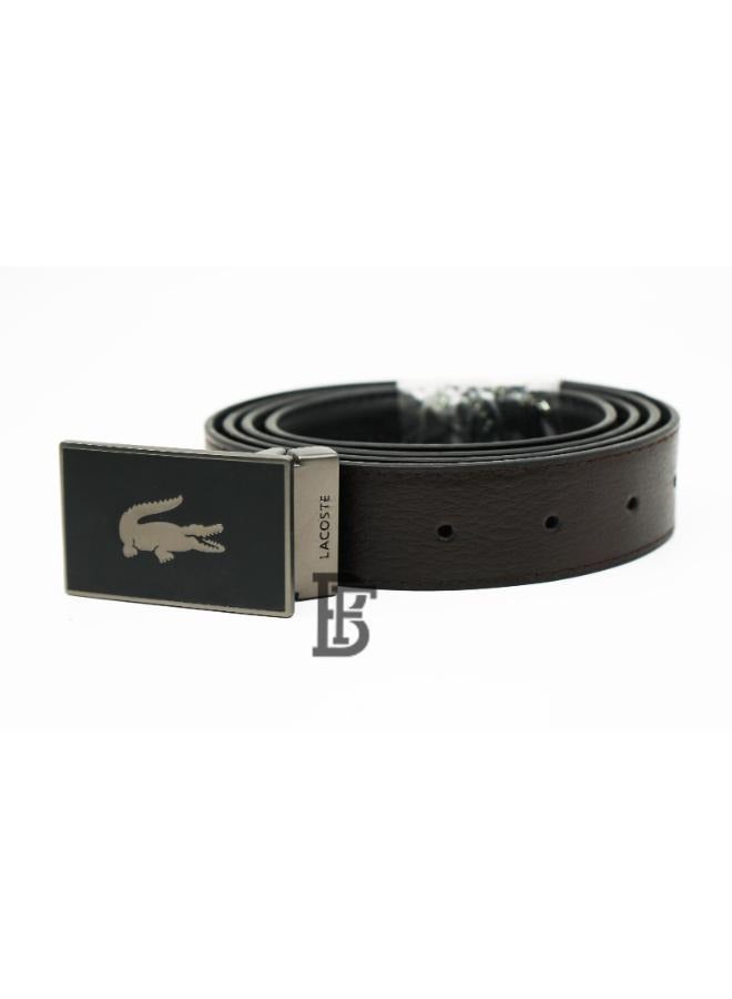 Lacoste Men's Reversible Leather Belt And 2 Buckles Gift - Image 1