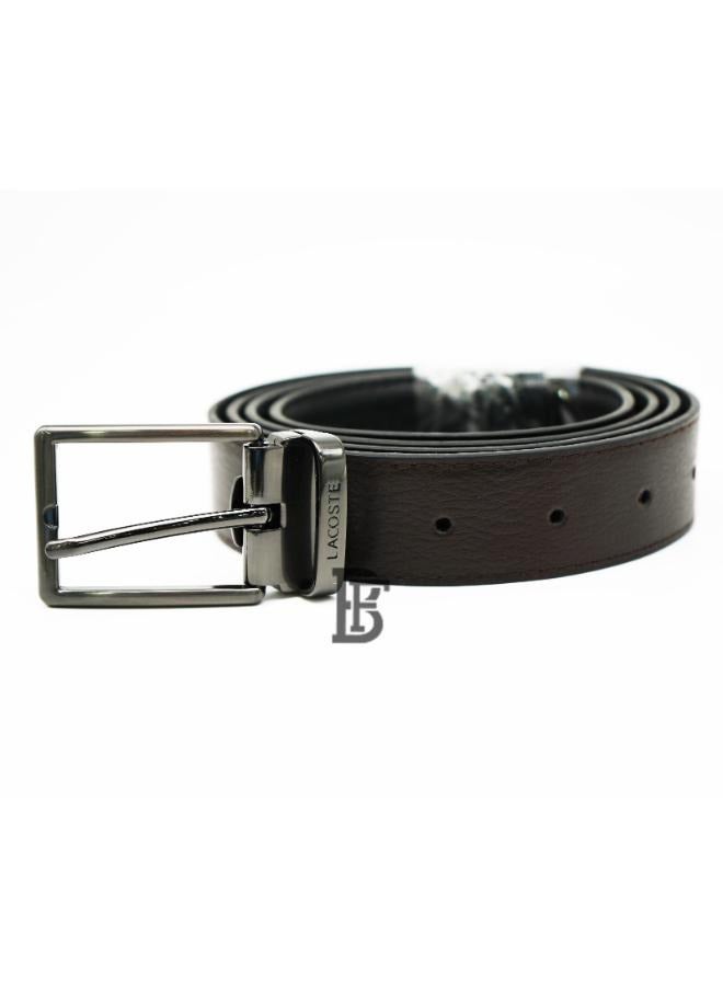 Lacoste Men's Reversible Leather Belt And 2 Buckles Gift - Image 2