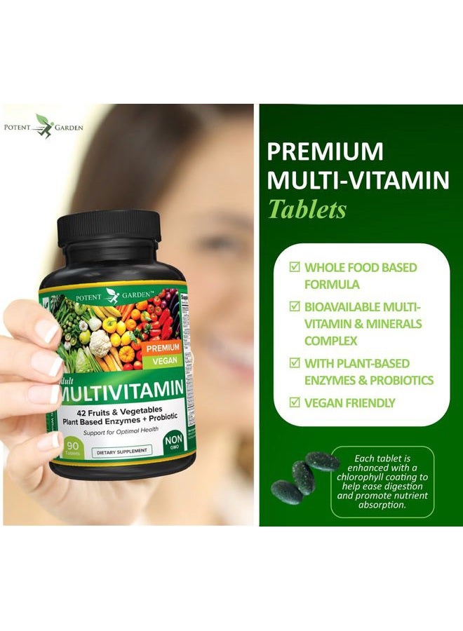 SPRING VALLEY Adult Multivitamin for Women & Men, 42 Fruits & Vegetables Plus Probiotics, Supports Energy Metabolism & Immune System, Daily Multivitamin for Men & Women Non-GMO, 90 Tabs, 30 Servings - Image 4