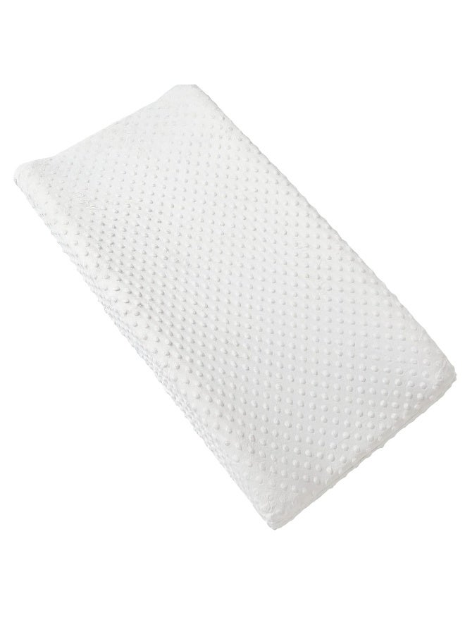 Aullar Solid Changing Table Pad Cover Cradle Sheet, Fits 32"/34''x16" Contoured Diaper Changing Pad, Ultra Soft Cozy Minky Dots Plush Changing Table Covers, Breathable Wipeable Removable (White) - Image 1