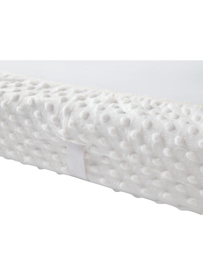 Aullar Solid Changing Table Pad Cover Cradle Sheet, Fits 32"/34''x16" Contoured Diaper Changing Pad, Ultra Soft Cozy Minky Dots Plush Changing Table Covers, Breathable Wipeable Removable (White) - Image 4