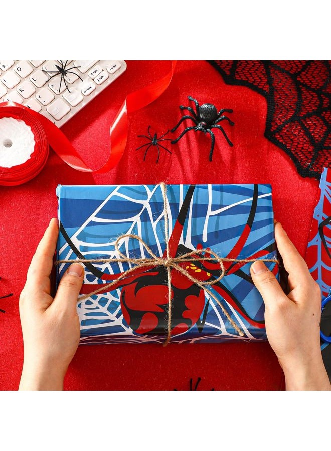 Sinload 12 Sheets Spider Wrapping Paper Spider Webs Gift Wrap Paper Bulk for Birthday Party Gifts Wrapper DIY Craft, 19.7 x 27.6 Inches - Image 5