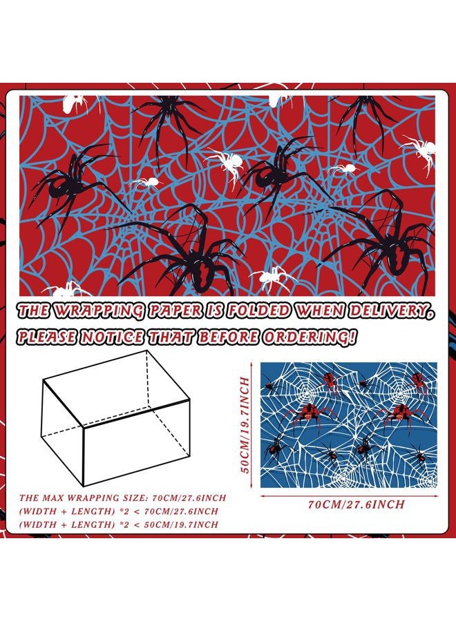 Sinload 12 Sheets Spider Wrapping Paper Spider Webs Gift Wrap Paper Bulk for Birthday Party Gifts Wrapper DIY Craft, 19.7 x 27.6 Inches - Image 3