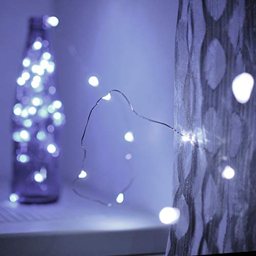 Ariceleo Led Fairy Lights Battery Operated, 1 Pack Mini Battery Powered Copper Wire Starry Fairy Lights for Bedroom, Christmas, Parties, Wedding, Centerpiece, Decoration (5m/16ft Cool White) - Image 5