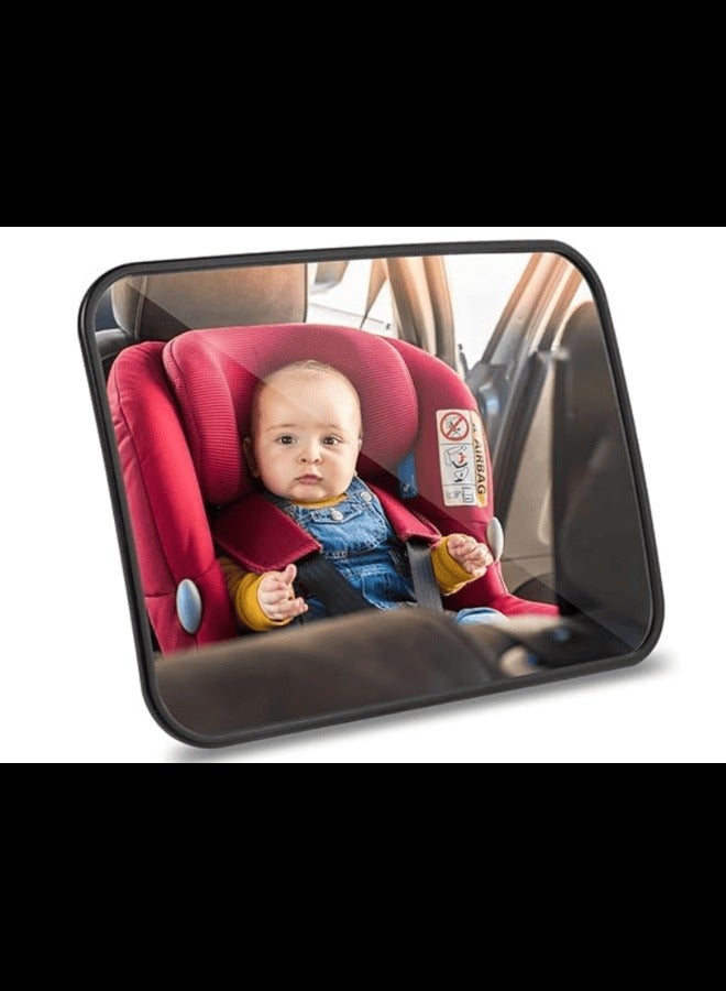 Rear View Mirror for Babies, Toddlers, and Pets, Wide Angle, 100% Shatterproof Acrylic, Adjustable with 360° Rotation for Backseat, Crash-Tested and Safety Certified - Image 1