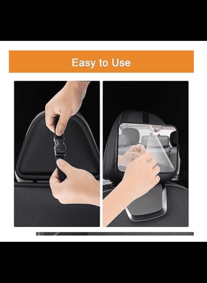 Rear View Mirror for Babies, Toddlers, and Pets, Wide Angle, 100% Shatterproof Acrylic, Adjustable with 360° Rotation for Backseat, Crash-Tested and Safety Certified - Image 2