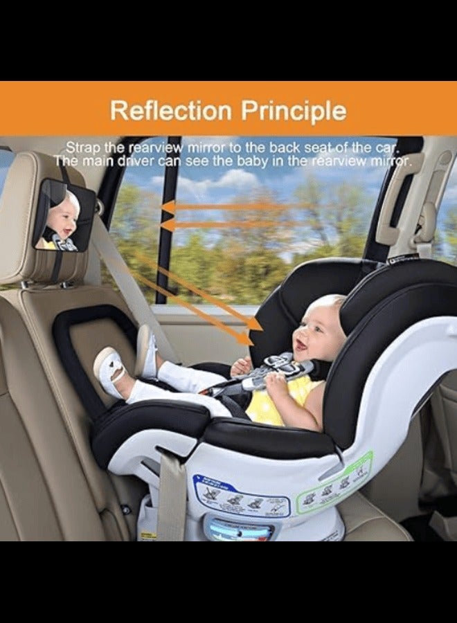 Rear View Mirror for Babies, Toddlers, and Pets, Wide Angle, 100% Shatterproof Acrylic, Adjustable with 360° Rotation for Backseat, Crash-Tested and Safety Certified - Image 5