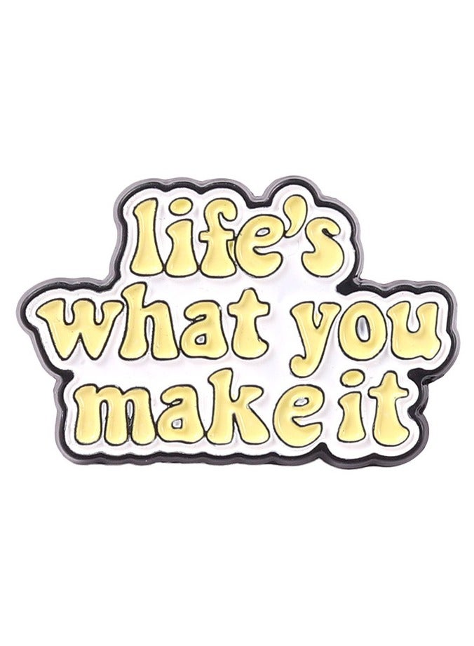 إعادة الصياغة 4 قطع دبابيس/دبابيس/شارات تحفيزية على شكل مينا على شكل مينا للسترات وحقائب الظهر والحقائب والقبعات ولوحات الدبابيس | التعبير عن الذات والإلهام والطاقة الإيجابية | صغيرة - Image 2