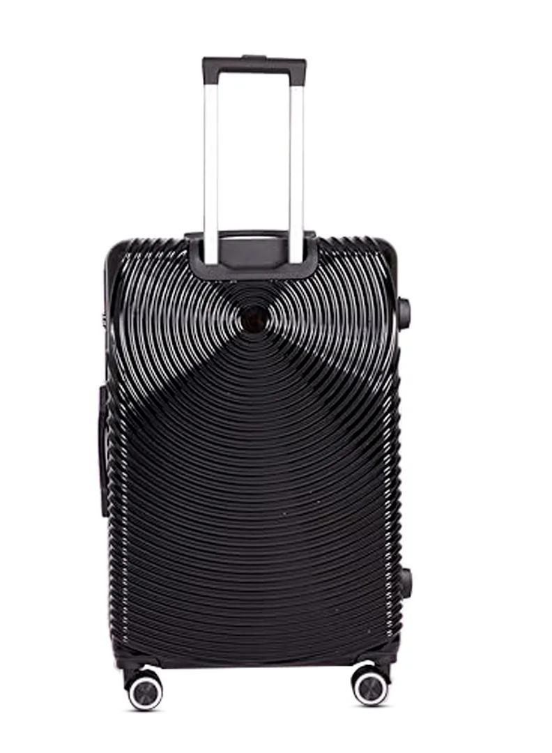 MNUK Cruise Set of 3 Luggage | Hardside Soft Handle Trolley with TSA Lock |Double 360° 8 Wheeler| Cabin-20 Inch, Medium- 24 Inch, Large-28 Inch| Black