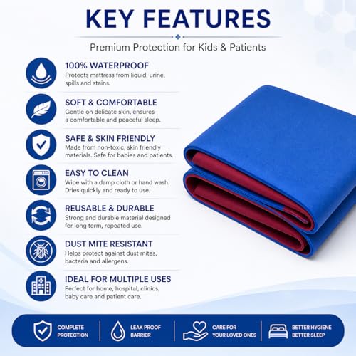 ANS Baby Rubber Sheet Mackintosh Mattress Protector Waterproof, Reusable, Soft & Durable Bed Protector for Babies, Kids & Patients – Home & Hospital Use (1 Meter (100 x 91 cm)) - Image 3