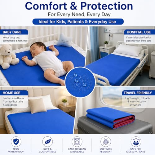 ANS Baby Rubber Sheet Mackintosh Mattress Protector Waterproof, Reusable, Soft & Durable Bed Protector for Babies, Kids & Patients – Home & Hospital Use (1 Meter (100 x 91 cm)) - Image 5