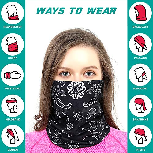 Zupro Bandana Headband Sun Protection Face Mask Balaclava Neck Gaiter Magic Scarf Headwear,for Hiking Running Cycling Yoga Fishing.Rainbow Tie Dye - Image 4