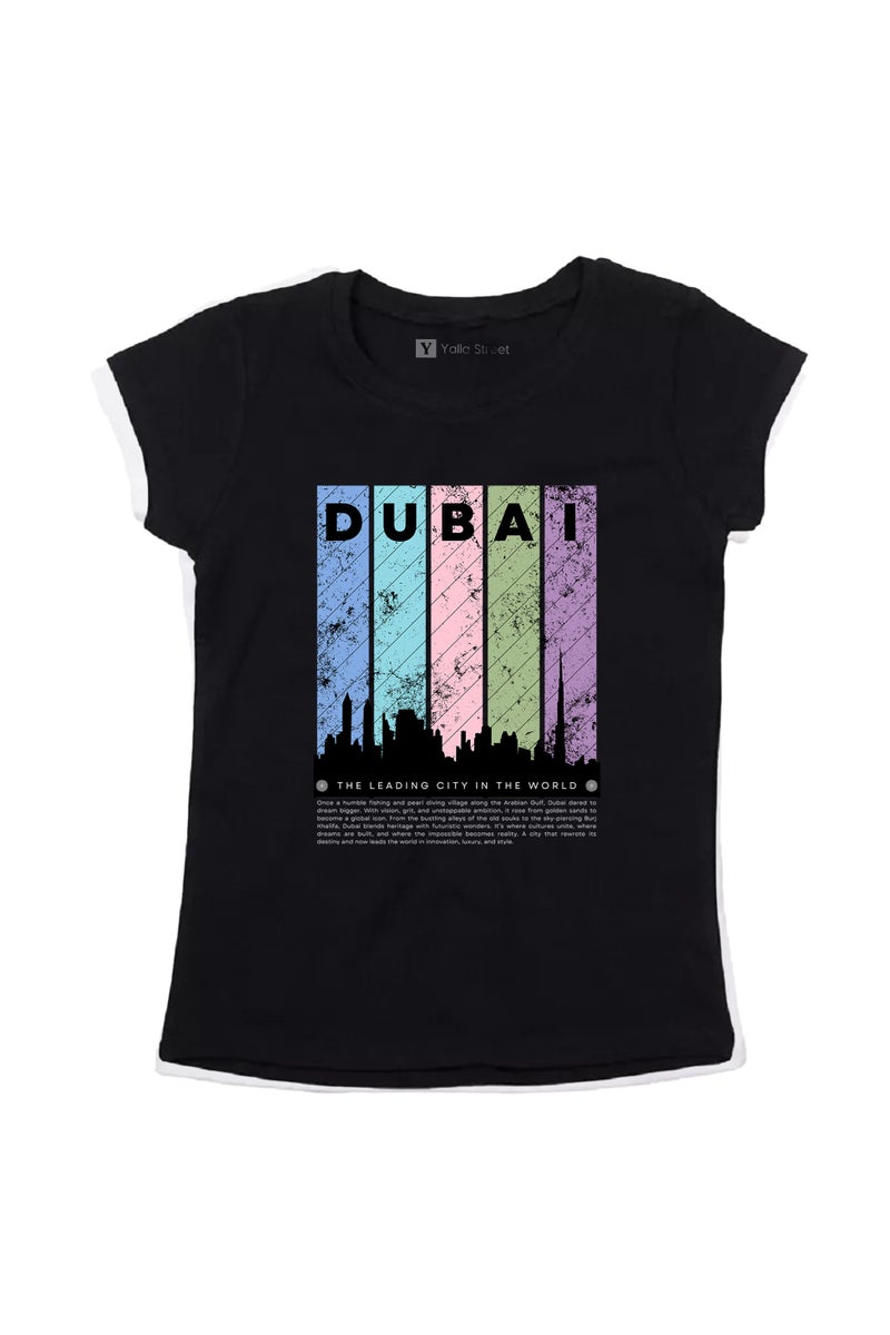 شارع يو Yoo Street تيشيرت رسومات دبي للنساء أنيق ومريح للاستخدام اليومي  - Image 1