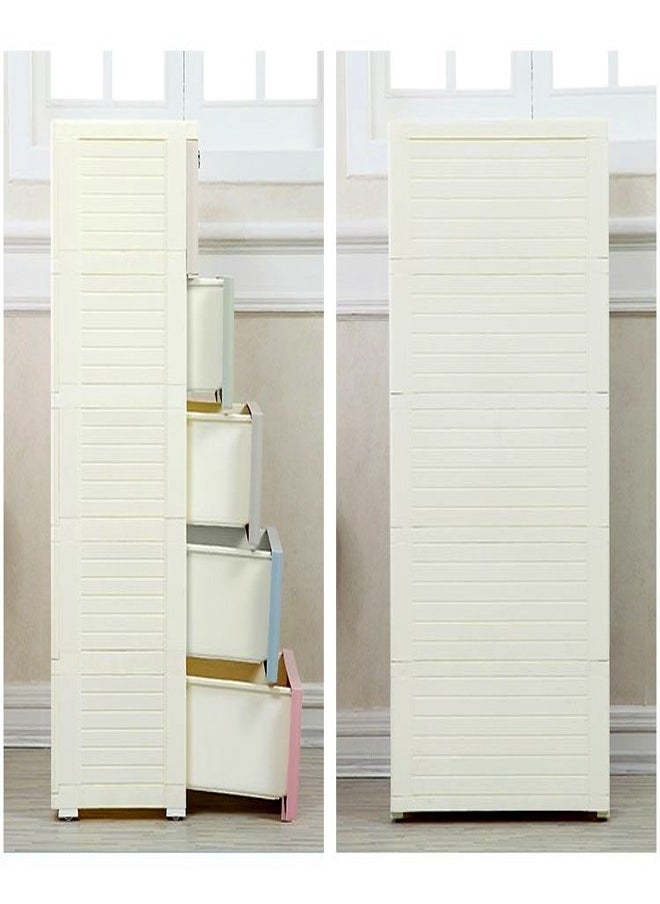 fashionhome - 6 Drawers Plastic Cabinet Combined Locker Clothes Storage Cabinet Rack Closet Drawers Organizer Unit for Clothes Toys 60 x 35 x 100 cm - Image 1