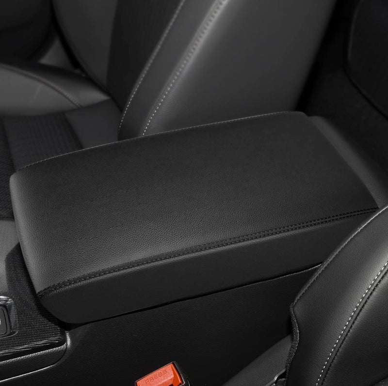 INTGET Center Console Cover for 2025 2026 Honda Civic Accessories 2022 2023 2024 Leather Interior 11th gen Civic Sport Hatchback Car Arm Rest Armrest Cover Lid Protector Seat Elbow Black Stitches
