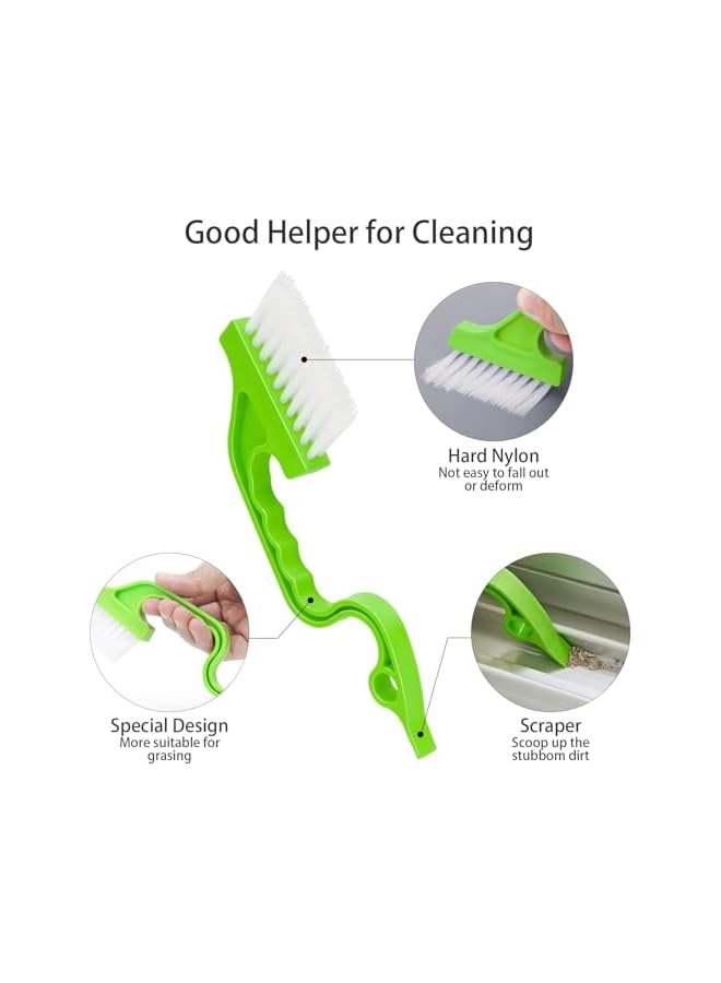 PROMASS Window Groove Cleaning Brush Set 6pcs, Window or Sliding Door Track Cleaner, Crevice Gap Cleaning Brush Tool, Hand-held Sill, Tile Lines, Shutter, Car Vents Cleaner Brush Kit - Image 5