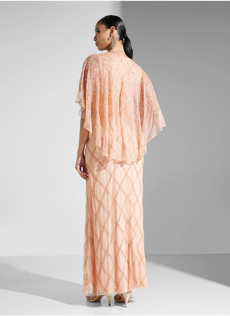 اميليا روز Embellished Mesh Detailed Dress