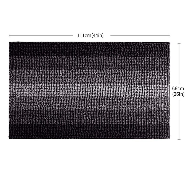 COSY HOMEER COSY HOMEER Product Image Bath Rugs Made of 100% Polyester Extra Soft and Non Slip Bathroom Mats Specialized in Machine Washable and Water Absorbent Shower Mat (44x26 Inch  Black) - Image 2