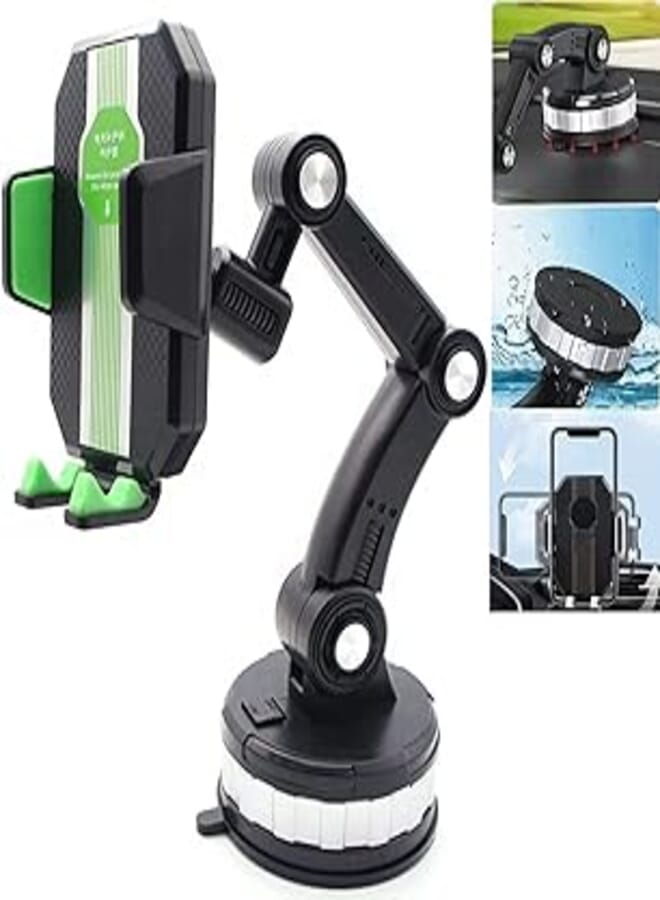 Car Phone Mount, Suction Cup Phone Holder Desk Stand, HiYi 1 Pc Universal Car Mount for Car Dashboard Windshield, Hands Free Cell Phone Holder Compatible with All Smartphones (Green)