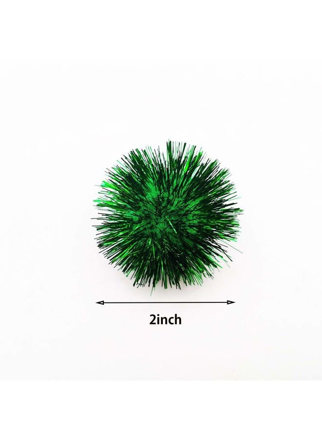 BallHull 20 Pcs Assorted Color Flash Ball Cat's Favorite Toy Ball Tinsel Pom Poms Flash. - Image 2