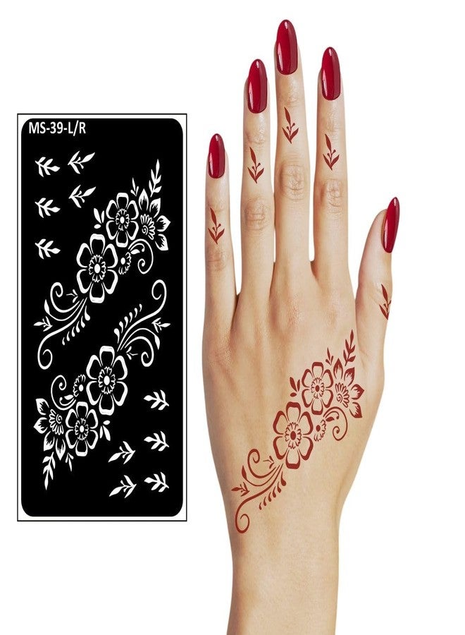 VANVATI Beautiful Flower Design Ideal for Traditional Functions and Events Mehndi Stencil Sticker One Set For Both Hand | Easy To Apply Stencil Mehndi Sticker Perfect For Weddings, Parties And any Occasion - Image 5