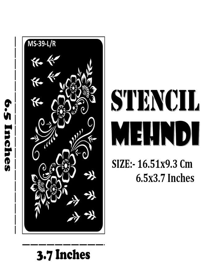 VANVATI Beautiful Flower Design Ideal for Traditional Functions and Events Mehndi Stencil Sticker One Set For Both Hand | Easy To Apply Stencil Mehndi Sticker Perfect For Weddings, Parties And any Occasion - Image 4