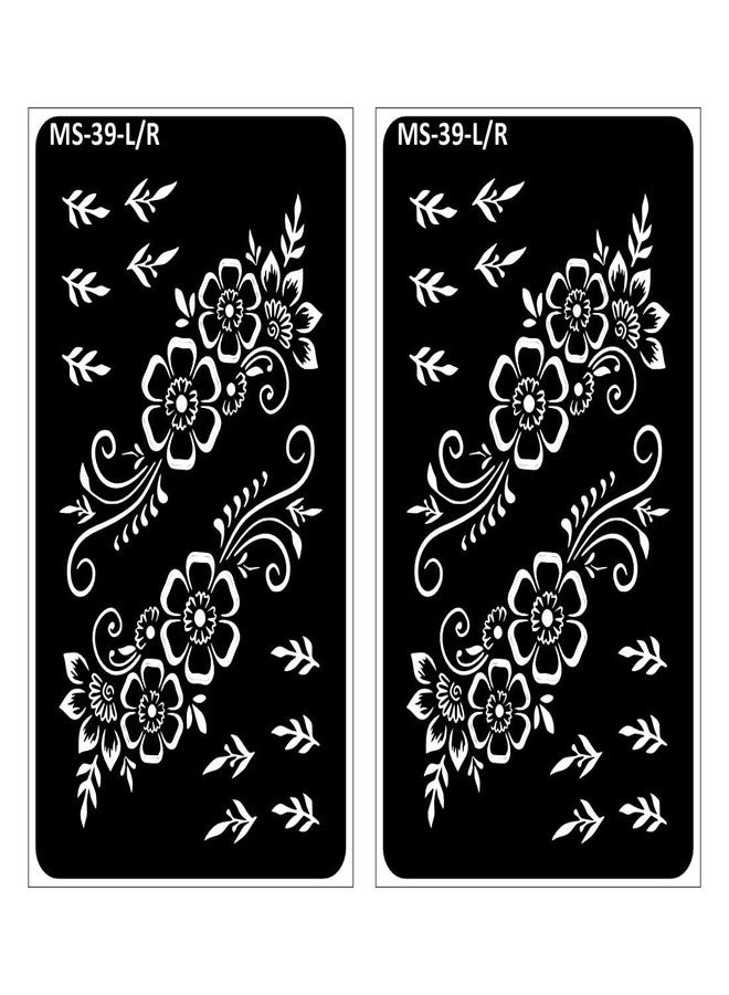 VANVATI Beautiful Flower Design Ideal for Traditional Functions and Events Mehndi Stencil Sticker One Set For Both Hand | Easy To Apply Stencil Mehndi Sticker Perfect For Weddings, Parties And any Occasion - Image 1