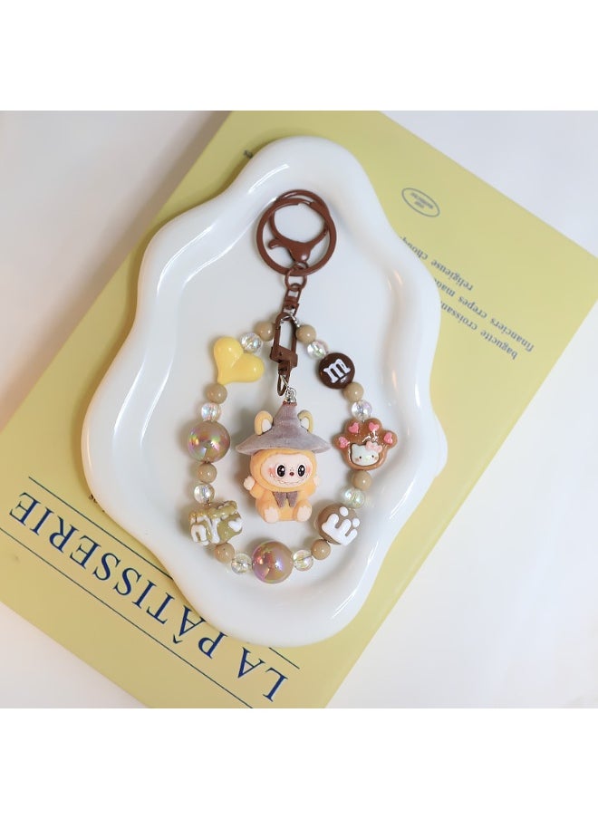 LABUBU Labubu keychain cartoon figure pendant cute bead bag chain accessory gift 