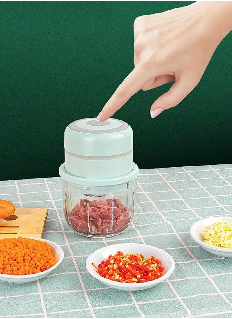 QUTOOB - Wireless Portable Electric Food Chopper, Perfect For Garlic Ginger Onion Vegetables Meat Nuts, This Food Processor Works As Garlic Mincer Ginger Masher Onion Chopper Peppers Crusher, Cutter - Image 1