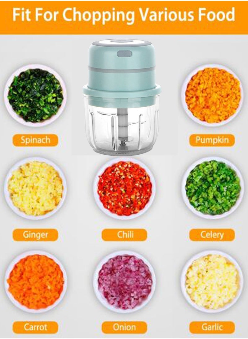 QUTOOB - Wireless Portable Electric Food Chopper, Perfect For Garlic Ginger Onion Vegetables Meat Nuts, This Food Processor Works As Garlic Mincer Ginger Masher Onion Chopper Peppers Crusher, Cutter - Image 1