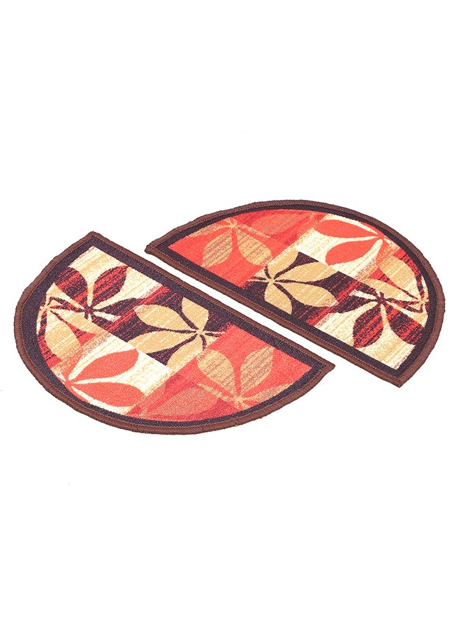 Status Contract Semi Circle/D-Shape Nylon Entrance Floor Door Mats/Non-Slip Carpet/Washable Dirt Trapper - Pack of 2, 38 X 58 Cm - Image 2