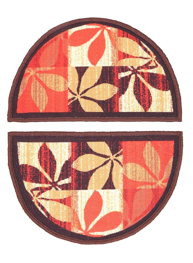 Status Contract Semi Circle/D-Shape Nylon Entrance Floor Door Mats/Non-Slip Carpet/Washable Dirt Trapper - Pack of 2, 38 X 58 Cm - Image 1