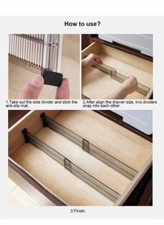 Y&D Drawer Dividers 4 Pack, Dresser Organizers Separators Expandable 51-27.5cm for Divide Kitchen Utensils Clothes, Multi Organisers Bathroom Bedroom Office  - Image 3