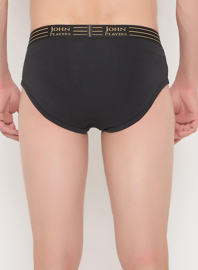 John Players John Player Pack of 2 - Solid Briefs with Striped Waistband - Image 5