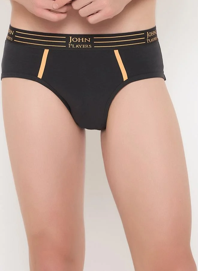 John Players John Player Pack of 2 - Solid Briefs with Striped Waistband