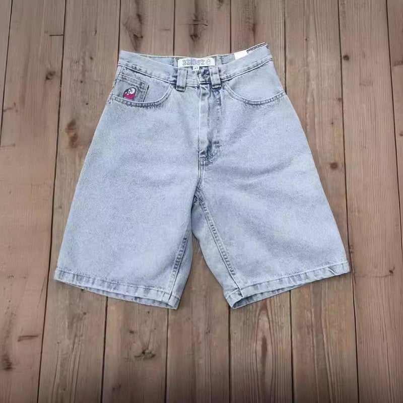 Fashion Brand Polar Big Boy Hip-Hop Wide-Leg Denim Shorts Men'S Fashionable Loose Casual Five-Point Jeans - Image 4
