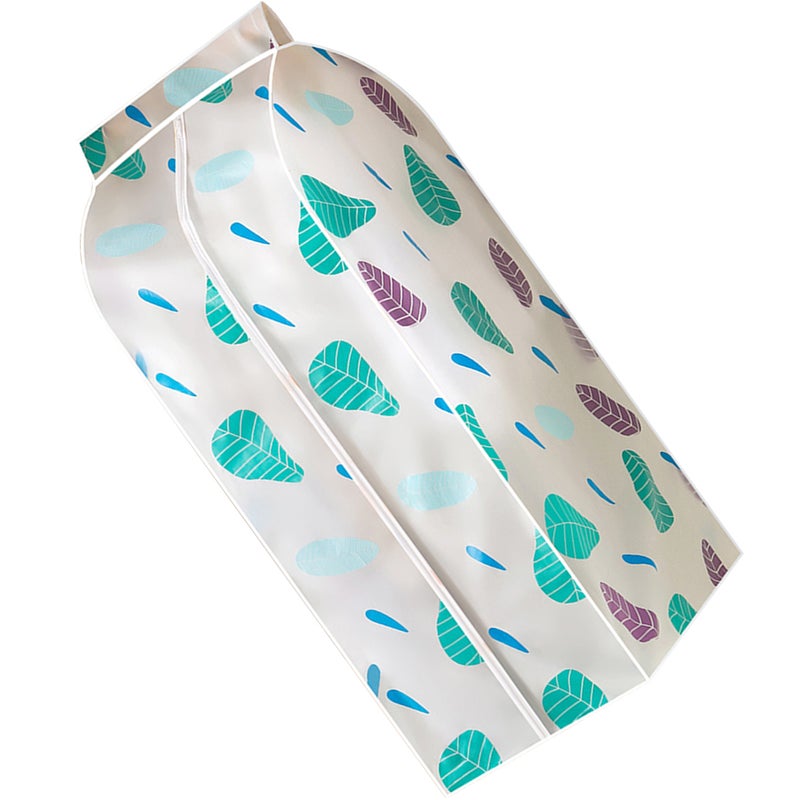 2 pcs Refreshing Leaf Pattern PEVA Cloths And Suit Bag Three-dimensional Bag 110x60cm(Green) - Image 2