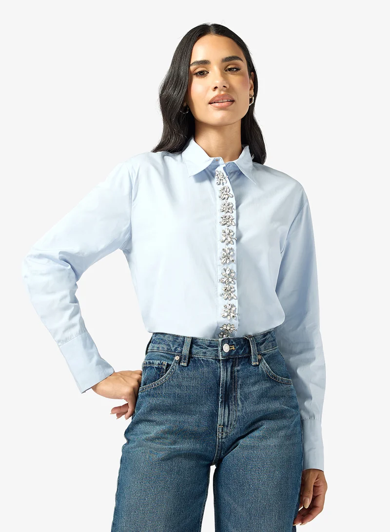 ONLY Embelished Long Sleeve Shirt